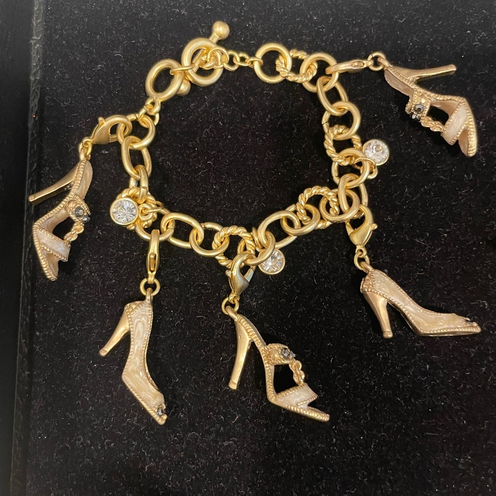 Gold  Bracelet with Shoe Charms NWOT